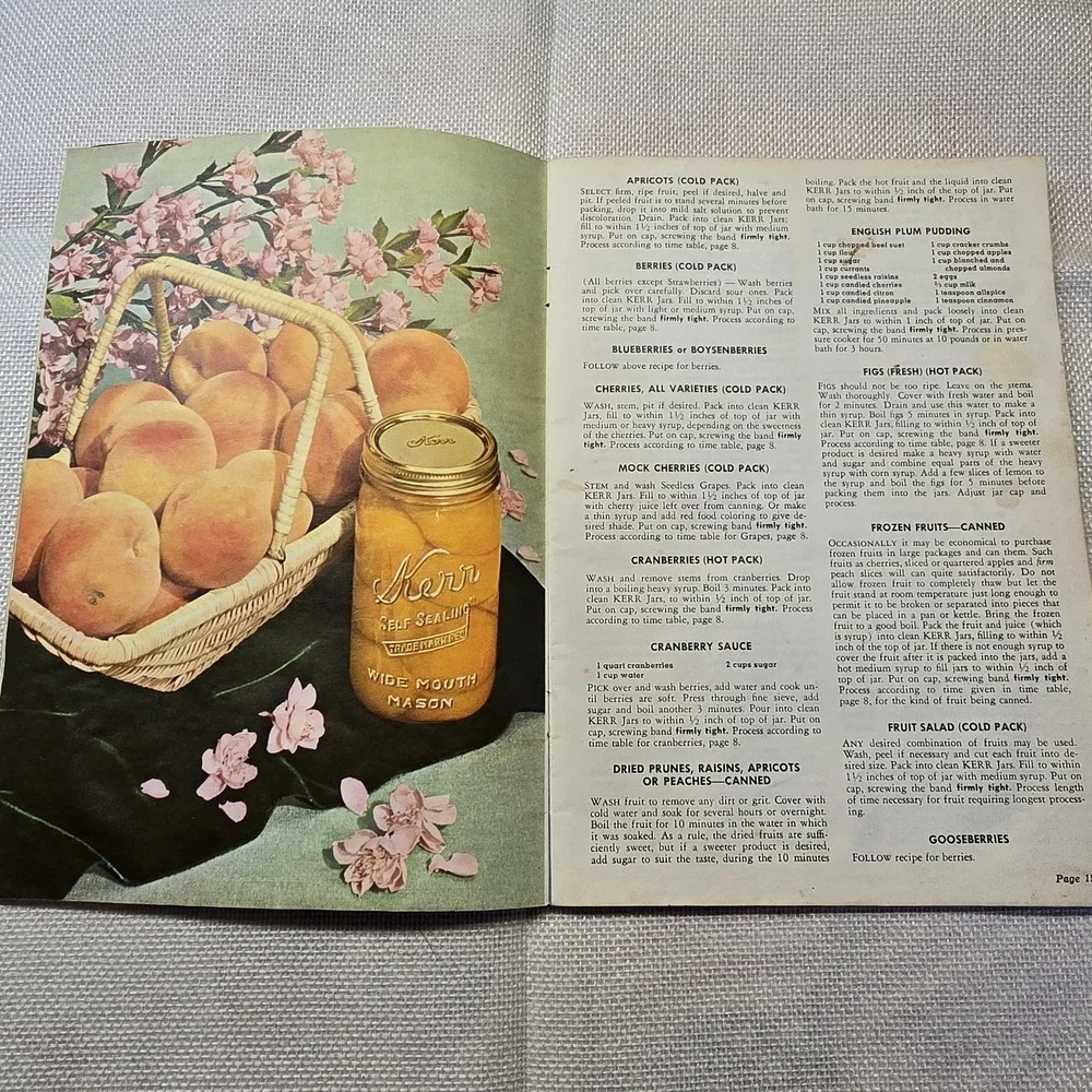 Vintage Kerr Home Canning Book Recipes Methods Jars & Lids Pamphlet 1950s‎